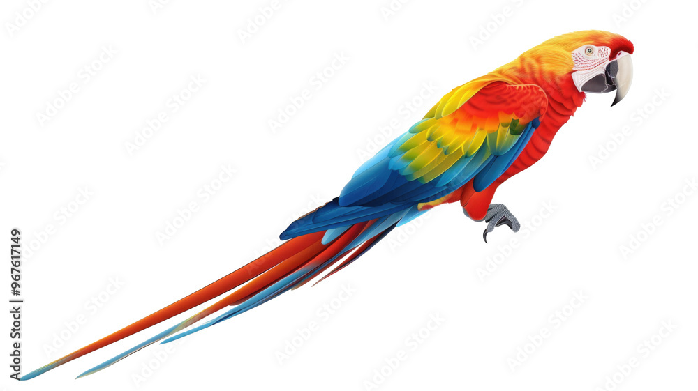 Fototapeta premium Macaw Parrot Isolated on Png Background.