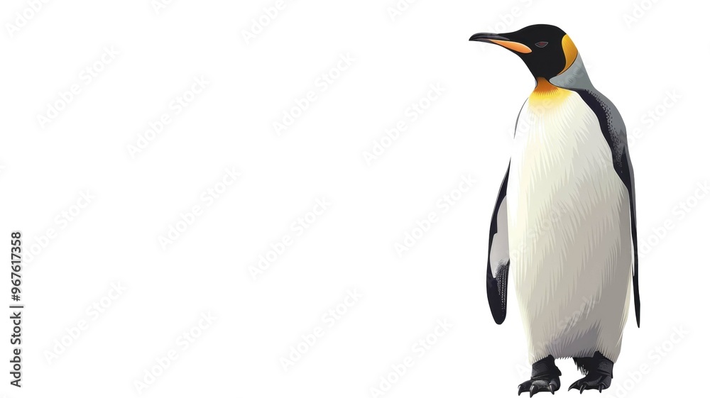 Obraz premium Large Penguin Bird Isolated on Png Background.