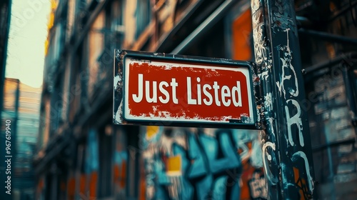 Just Listed Sign on Urban Wall