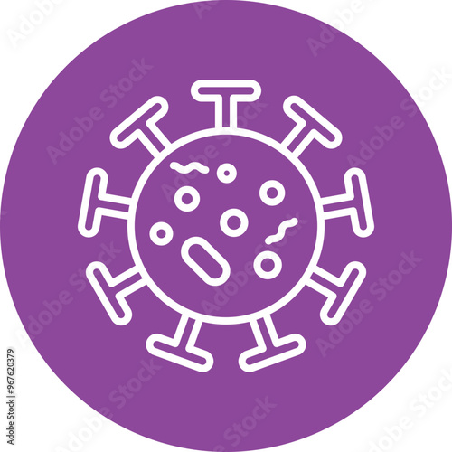 Virus line circle icon
