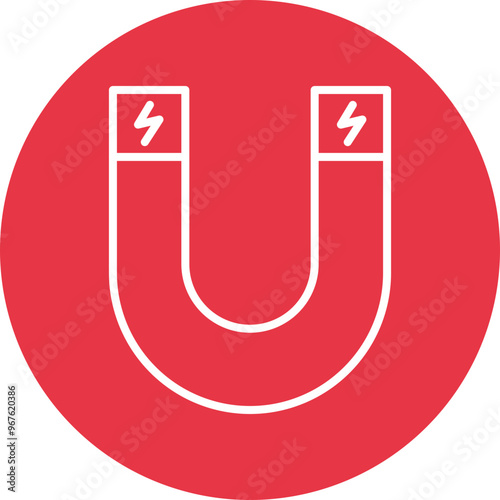 Magnet line circle icon