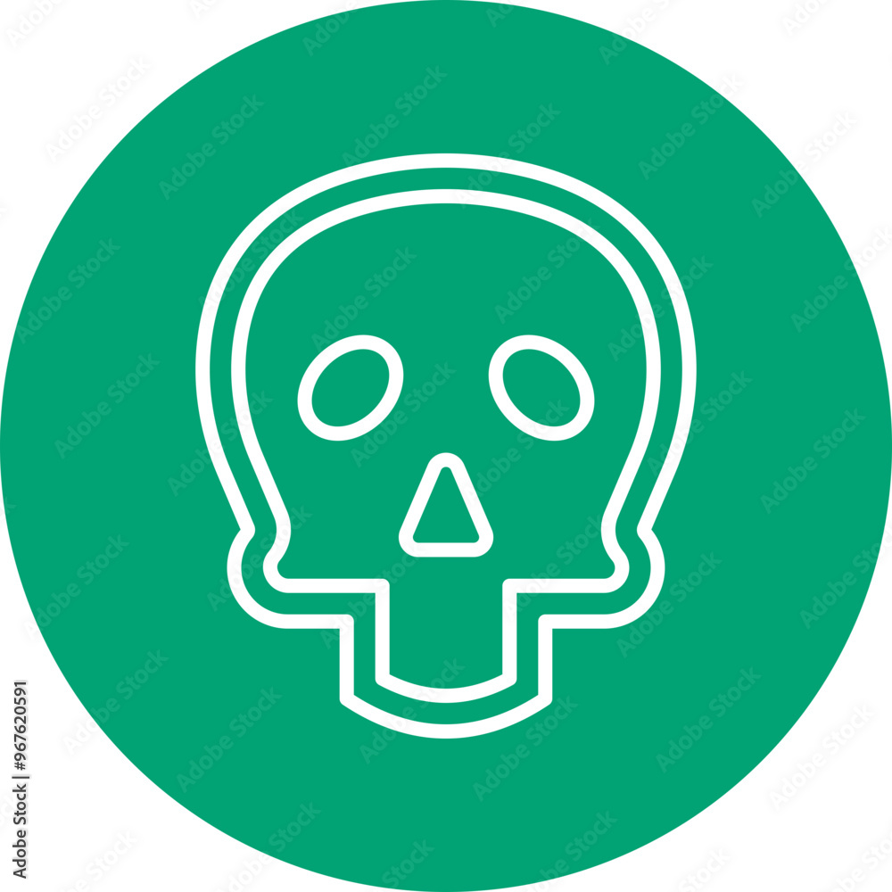 Skull line circle icon Skull line circle icon