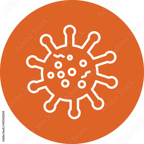 Bacteria line circle icon