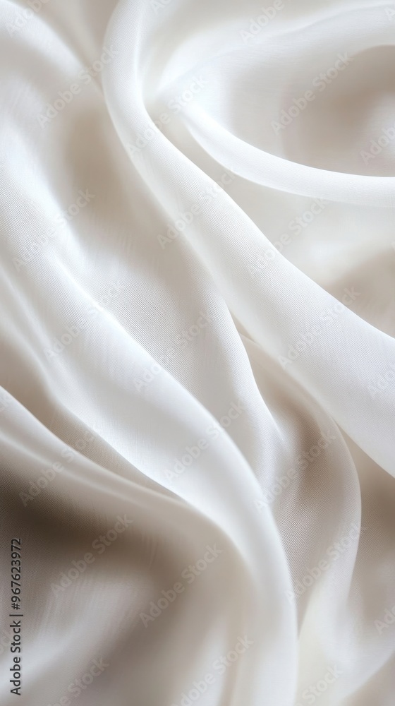 Obraz premium Smooth white silk fabric texture, elegant drapery. Luxury textile and fashion concept