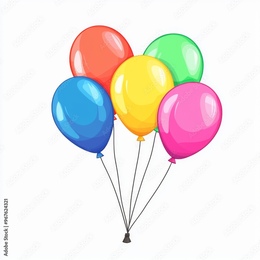 Detailed cartoon balloon Bundle of balloons tied with a rope for a birthday or party PNG file Blue red and yellow balloon isolated on transparent background Detailed cartoon balloon Bundle of balloons tied with a rope for a birthday or party PNG file Blue red and yellow balloon isolated on transparent background