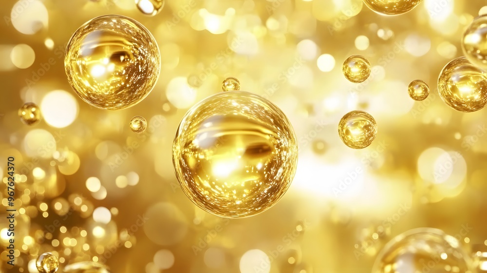 Golden Oil Bubbles Abstract Motion for Cosmetics Marketing Golden Oil Bubbles Abstract Motion for Cosmetics Marketing