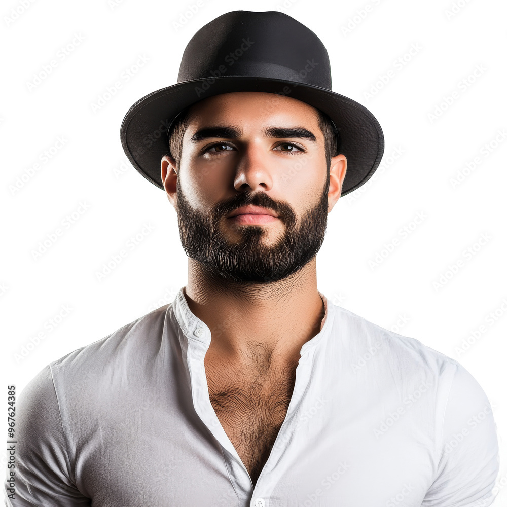 Stylish man in hat on white background, cut out transparent Stylish man in hat on white background, cut out transparent