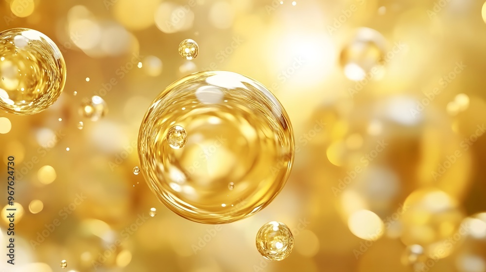 Golden Oil Bubbles Abstract Motion for Cosmetics Marketing Golden Oil Bubbles Abstract Motion for Cosmetics Marketing