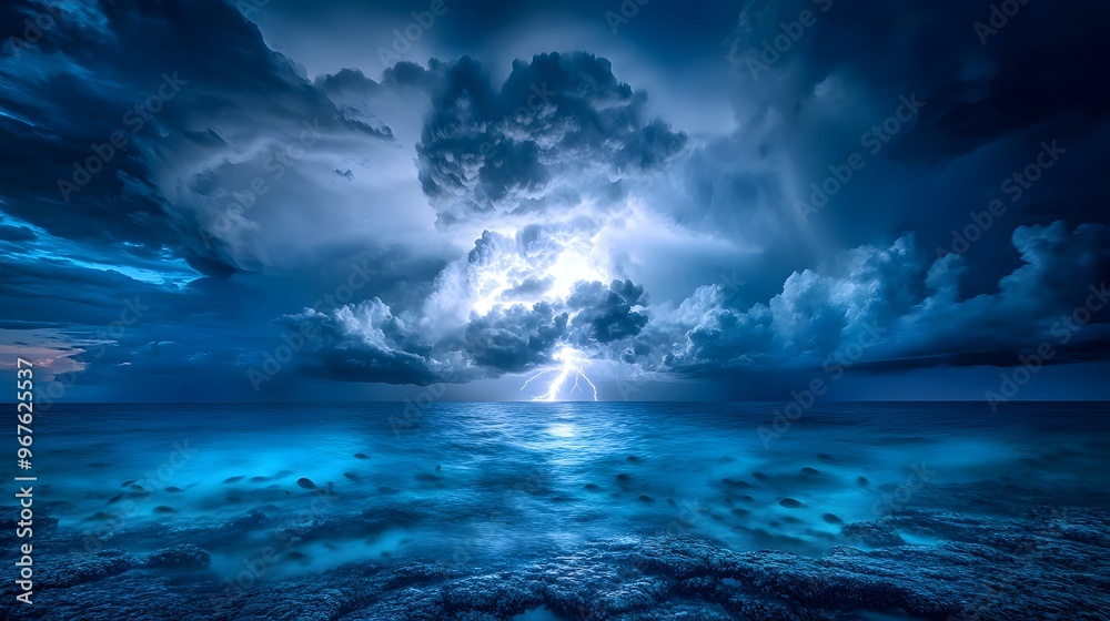 lightning over the sea lightning over the sea