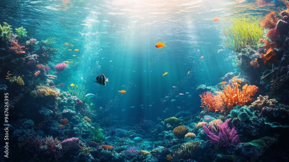 Naklejka premium Grilled salmon kebabs with colorful bell peppers and onions, served alongside a fresh salad and a squeeze of lemon.