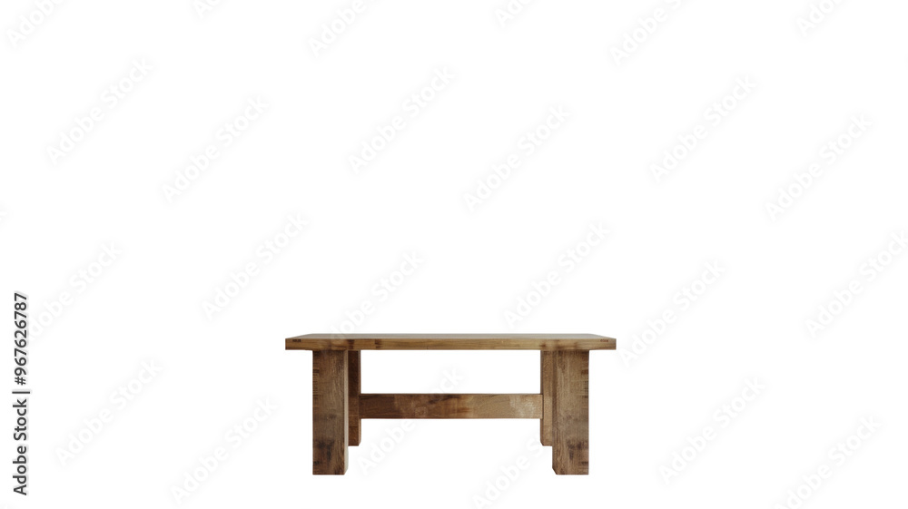 Old Fashion Wooden Table Isolated on Png Background.
