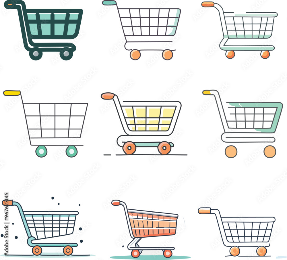 shopping cart icon set shopping cart icon set