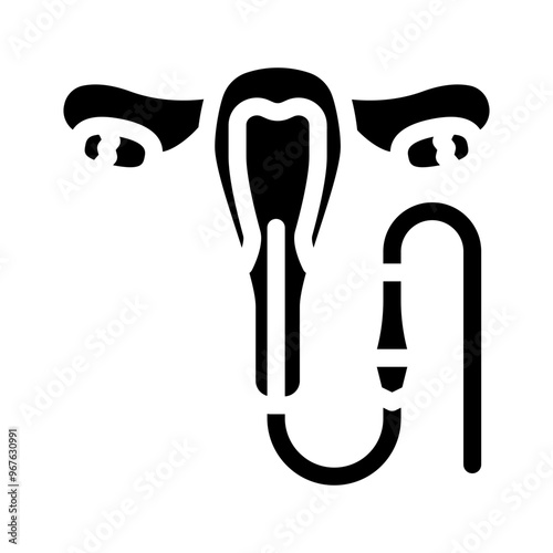 hysteroscopy surgery glyph icon vector. hysteroscopy surgery sign. isolated symbol illustration