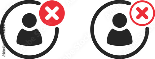 Fake invalid user profile account sign symbol icon vector design