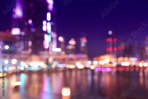 Canvas Print Dubai night city lights