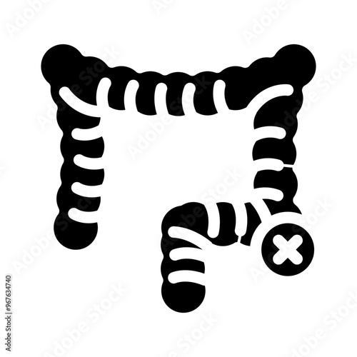 bowel resection surgery glyph icon vector. bowel resection surgery sign. isolated symbol illustration