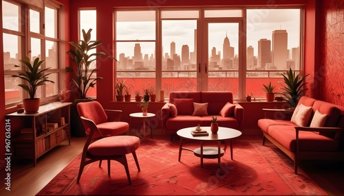 Photo interior modern design room 3d illustration 