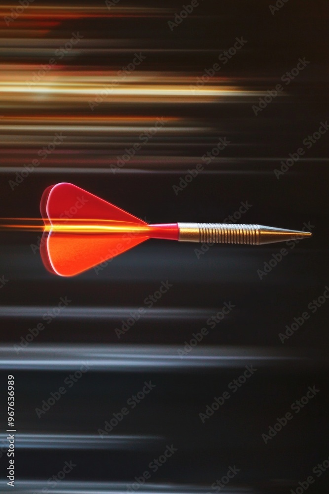 A flying dart with motion blur background A flying dart with motion blur background