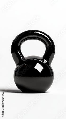 A sleek black kettlebell, perfect for fitness enthusiasts looking to enhance their workout routine with strength training.