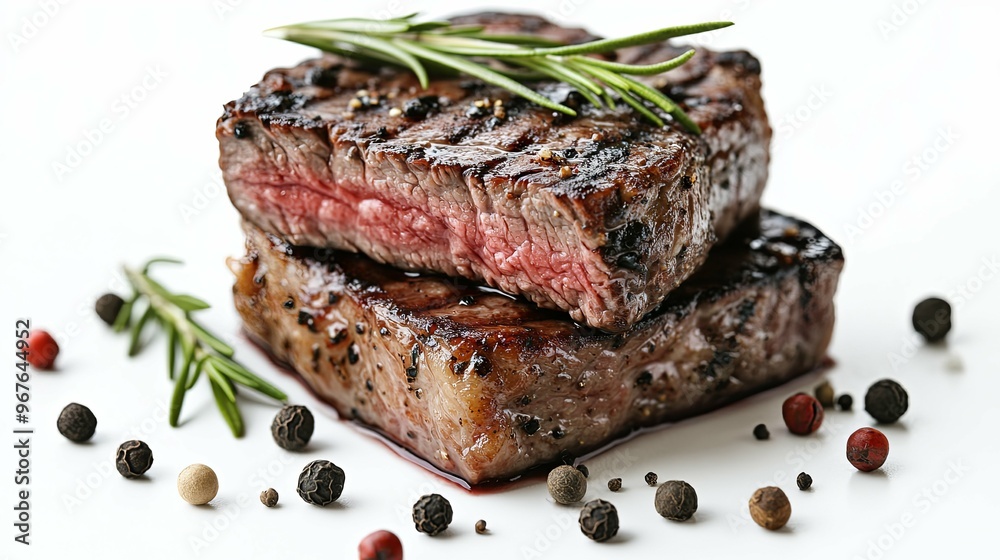 Grilled Steak with Rosemary and Peppercorns