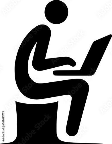 Person Typing on Laptop Pose for Use in Remote Work, Freelance, and Tech Art