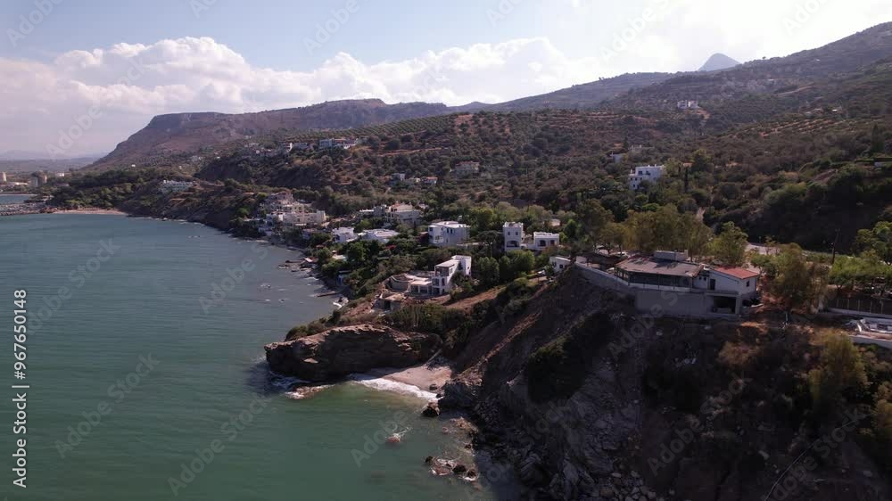 Discovering the breathtaking coastline and picturesque villages of Crete, Greece during a serene afternoon exploration Discovering the breathtaking coastline and picturesque villages of Crete, Greece during a serene afternoon exploration