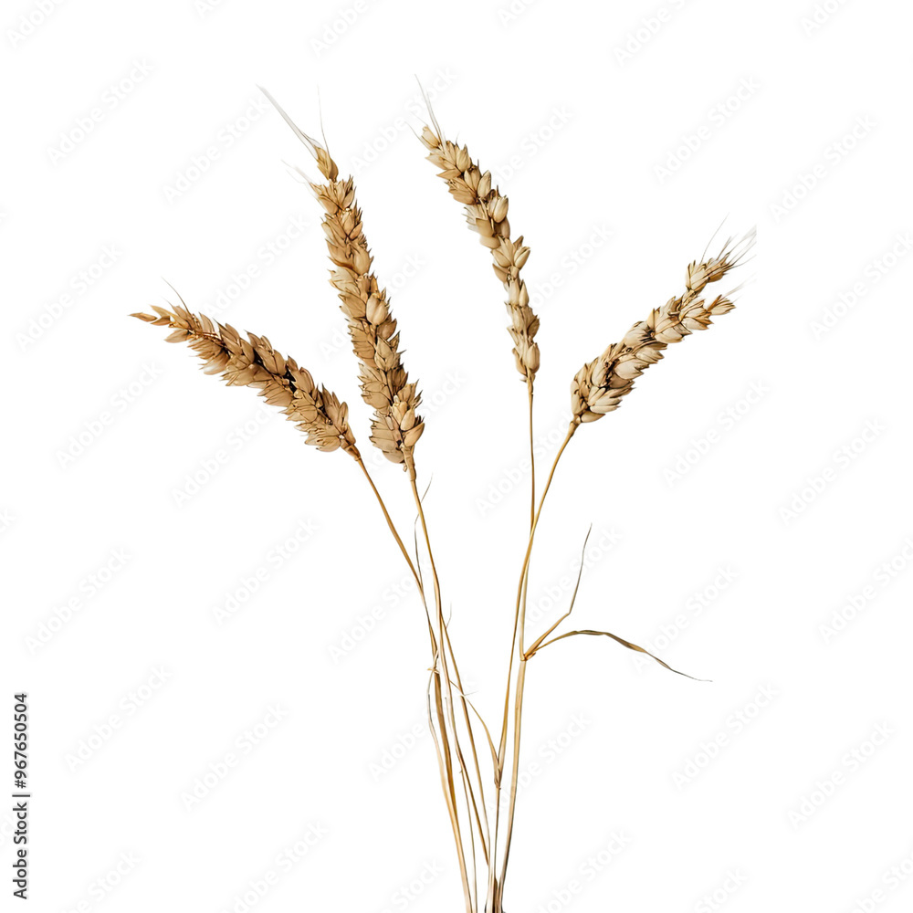 Close Up of Stalk of Wheat isolated on transparent, alpha background png cut out file Close Up of Stalk of Wheat isolated on transparent, alpha background png cut out file