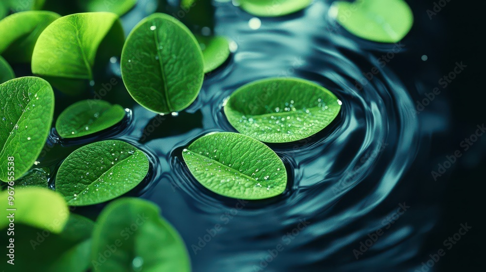 Probiotics glowing softly in a natural pond, blending with microorganisms and plant life, Fantasy, Serene, cool colors Probiotics glowing softly in a natural pond, blending with microorganisms and plant life, Fantasy, Serene, cool colors