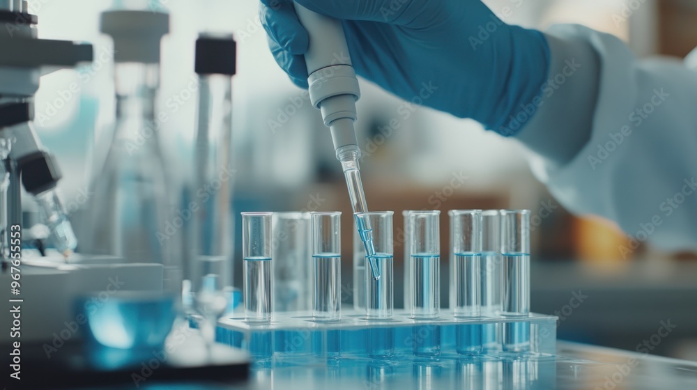 a chemist is conducting an analysis test in the laboratory a chemist is conducting an analysis test in the laboratory