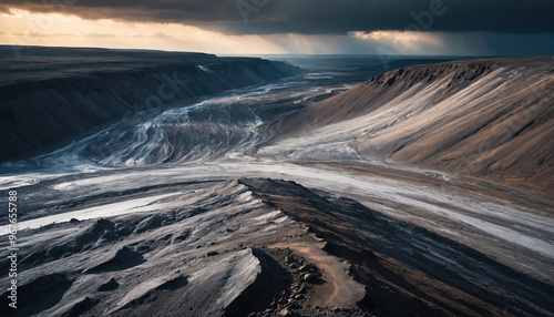 Polar Plateau Wanders in Cloudy Summer: The Discoverer's Excursion Immersed in Landslide photo