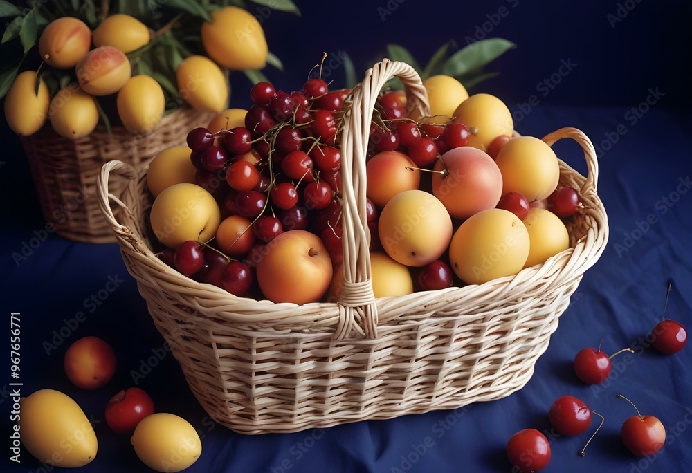 Freshness and variety of healthy fruits on wooden table generated by artificial intelligence Freshness and variety of healthy fruits on wooden table generated by artificial intelligence