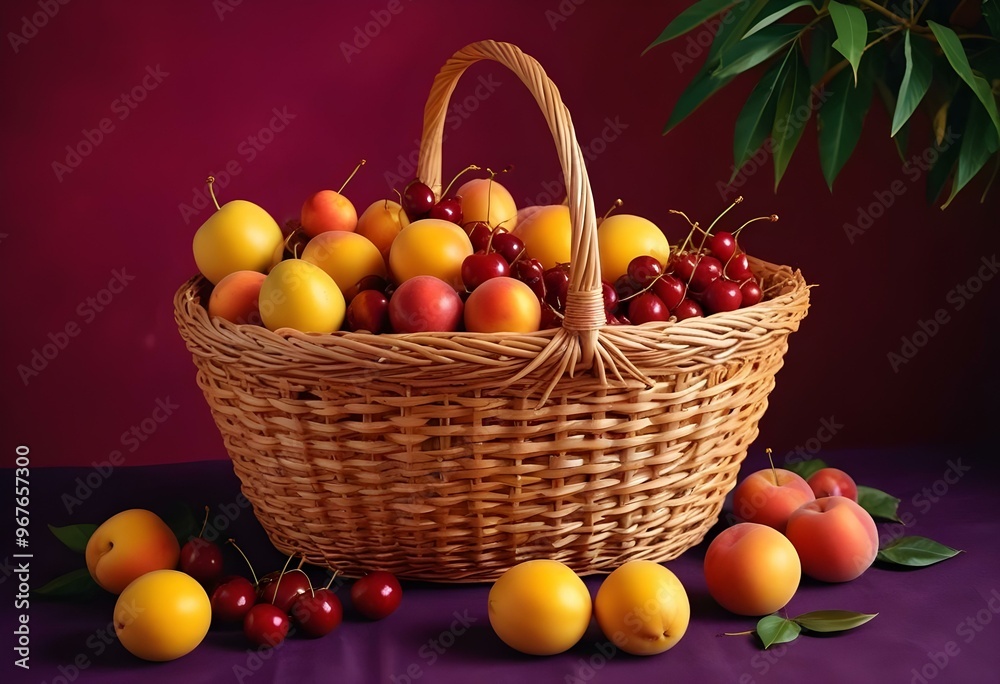 Freshness and variety of healthy fruits on wooden table generated by artificial intelligence Freshness and variety of healthy fruits on wooden table generated by artificial intelligence