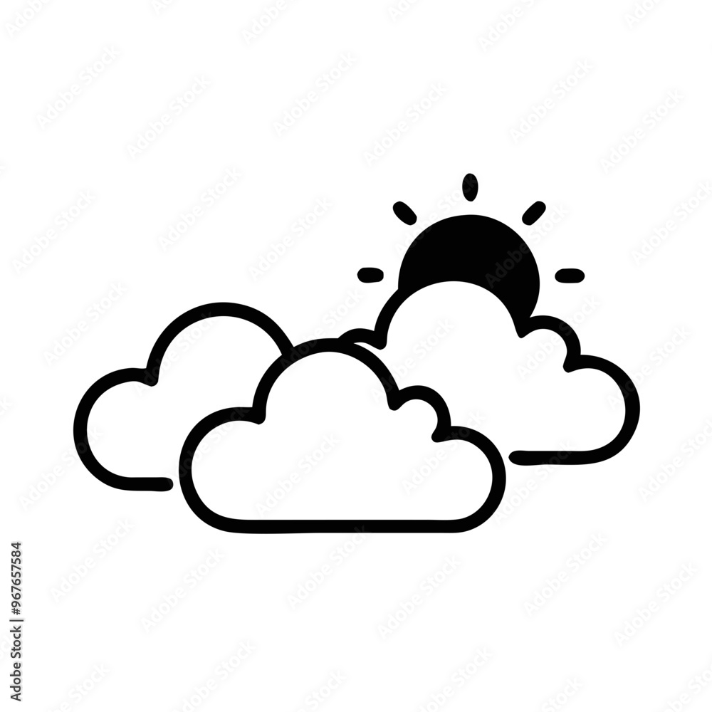 Sun behind clouds icon, weather and forecast symbol
Sun behind clouds icon, weather and forecast symbol