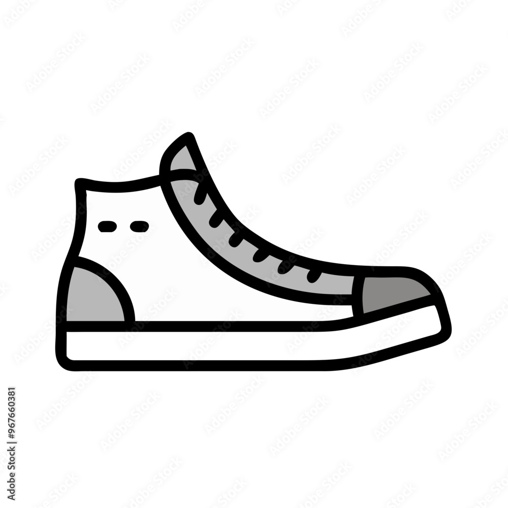 White high-top sneaker illustration, modern minimalist design
White high-top sneaker illustration, modern minimalist design