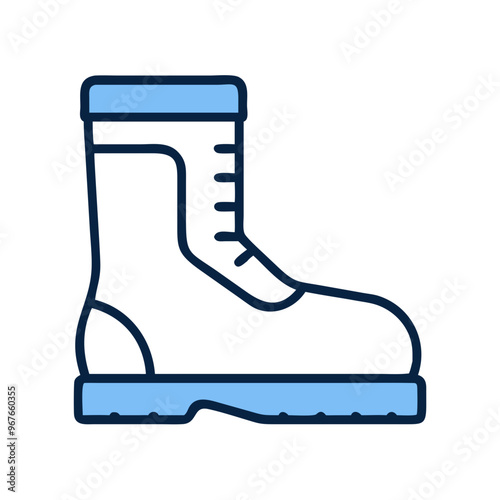 Blue winter boot illustration, insulated and waterproof design
