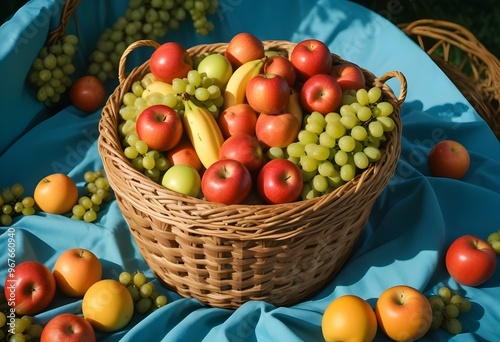 Freshness and variety of healthy fruits on wooden table generated by artificial intelligence