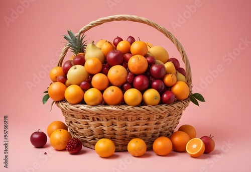 Freshness and variety of healthy fruits on wooden table generated by artificial intelligence