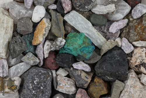 Obraz na plátne Tightly packed mixture of mine, mining ores, commodities, metals, coal