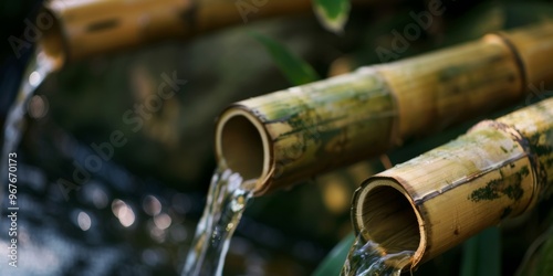  wallpaper, peace, water, flow, bamboo pipes, peace, close-up, close nature 