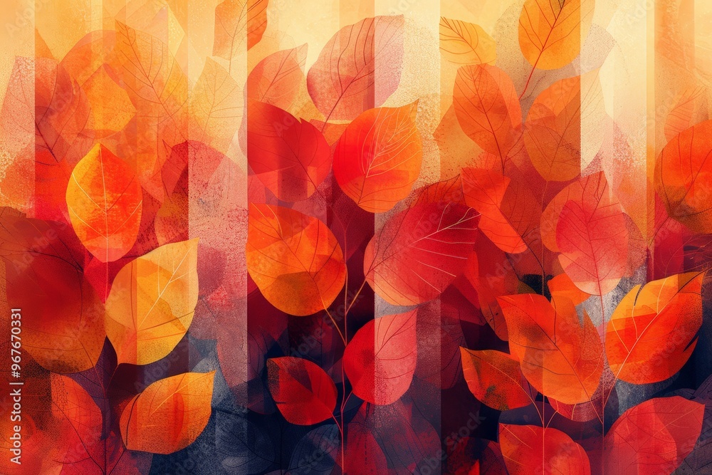 Artistic autumn illustration with abstract trees and warm colors. Artistic autumn illustration with abstract trees and warm colors.