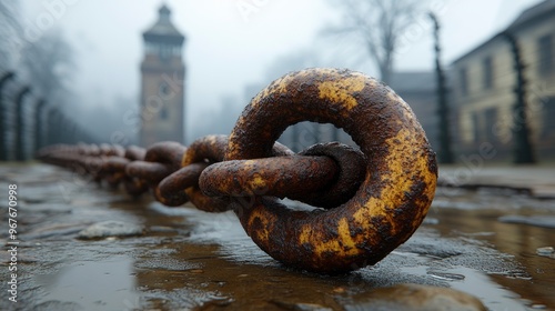 Rusty Chain at a Concentration Camp Memorial
