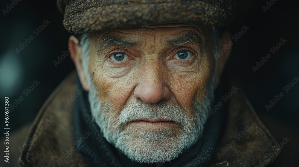 Close-up Portrait of a Senior Man with a Thoughtful Expression Close-up Portrait of a Senior Man with a Thoughtful Expression