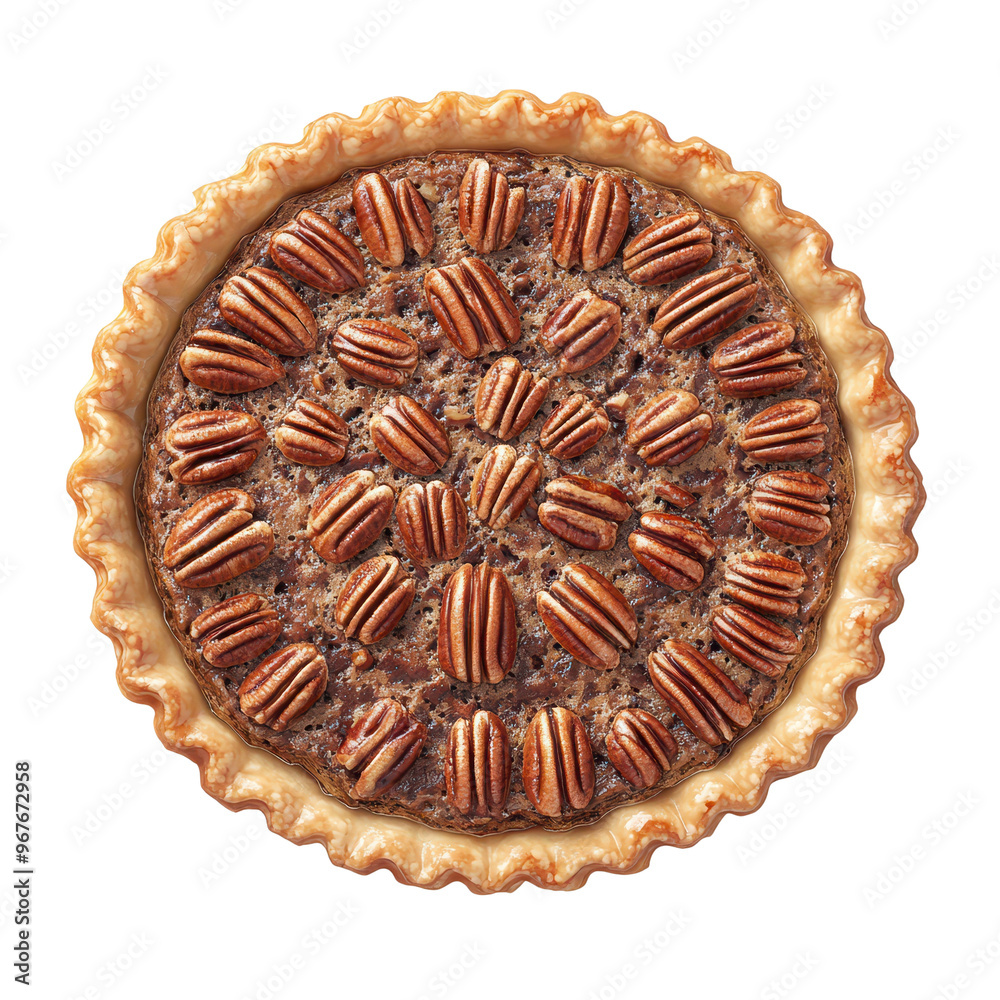 Delicious pecan pie topped with crunchy pecans, perfect for desserts and festive occasions. Delicious pecan pie topped with crunchy pecans, perfect for desserts and festive occasions.