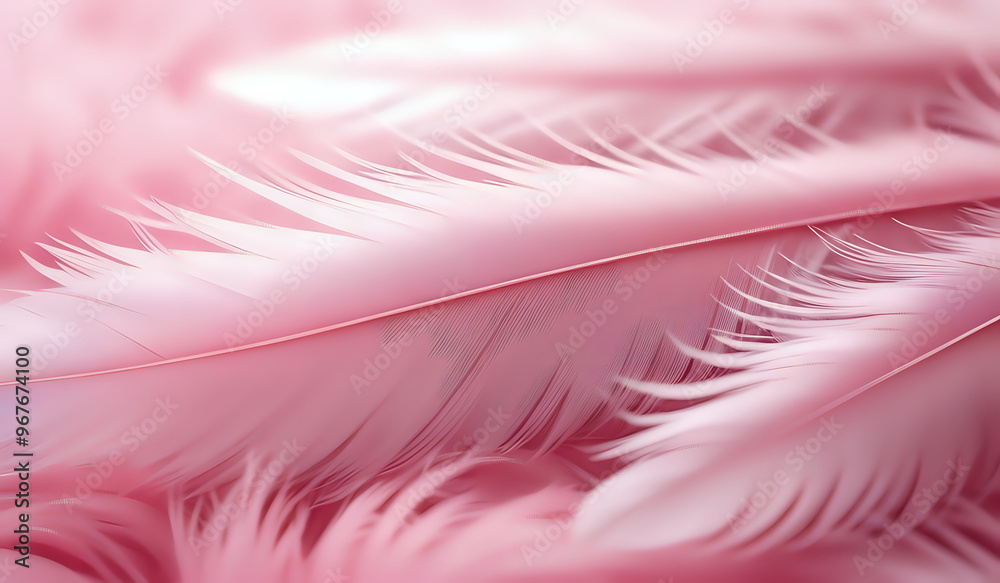 Fototapeta premium Close up of an pink feather background texture illustration. AI Generated