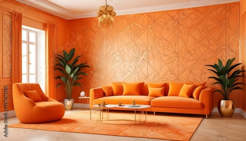 Photo interior modern design room 3d illustration 