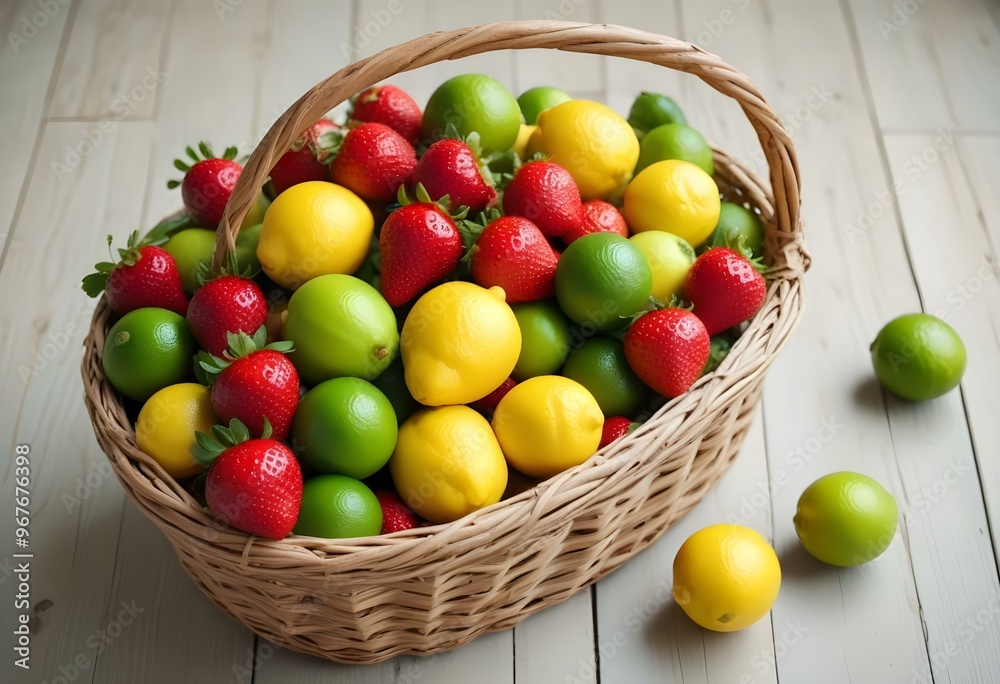 Freshness and variety of healthy fruits on wooden table generated by artificial intelligence Freshness and variety of healthy fruits on wooden table generated by artificial intelligence