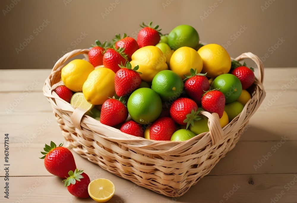 Freshness and variety of healthy fruits on wooden table generated by artificial intelligence Freshness and variety of healthy fruits on wooden table generated by artificial intelligence