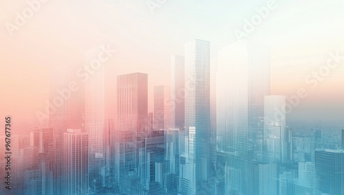 background with the image of megalopolis e-scrapers