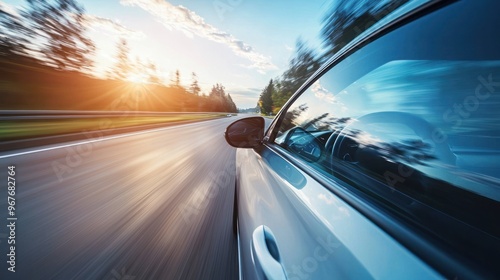 Speeding Car on a Highway