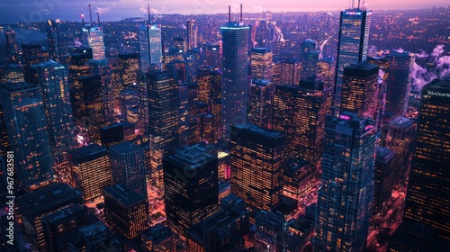 Wallpaper Mural Glistening Evening Cityscape Torontodigital.ca